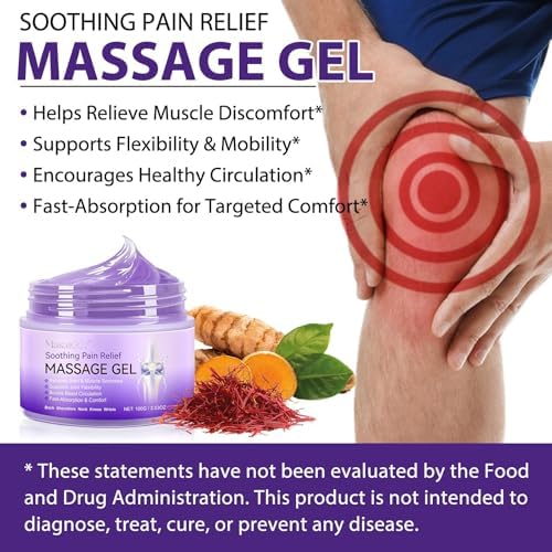 Soothing Massage Gel - Joint Massage Purple Gel, Natural Ingredients & Fast-Absorbing for Soothing Joint, Shoulder, Knee, Back & Muscle Stiffness