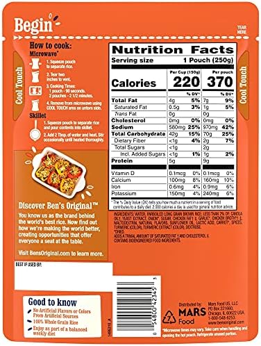 BEN'S ORIGINAL Ready Rice Chicken Flavored Whole Grain Brown Rice, Easy Flavored Rice Dinner Side, 8.8 oz Pouch (Pack of 12)