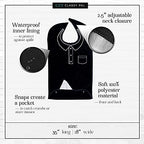 Adult Bibs for Men, Dress ‘n Dine™ Clothing Protectors for Eating, Senior Adult Bib Terry Cloth Crumb Catcher, Embroidered Design, Waterproof, Reusable, Washable (Polo)