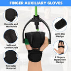 2 PCS Stroke Finger Splint Brace Ability, Finger Rehabilitation Auxiliary Training Gloves for Elderly Patients, Anti-Spasticity Hand Therapy Equipment for Fist Stroke Hemiplegia Hand Training, Black