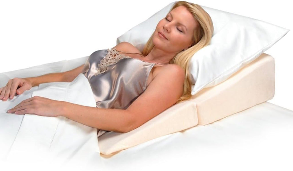 Contour Folding Wedge Pillow Extended Length- 7x24x32 Inch Bed Wedge for Elevated Sleeping, GERD & Acid Reflux Relief, Snoring Support - Folding Triangle Pillow with Washable Cover, High-Density Foam