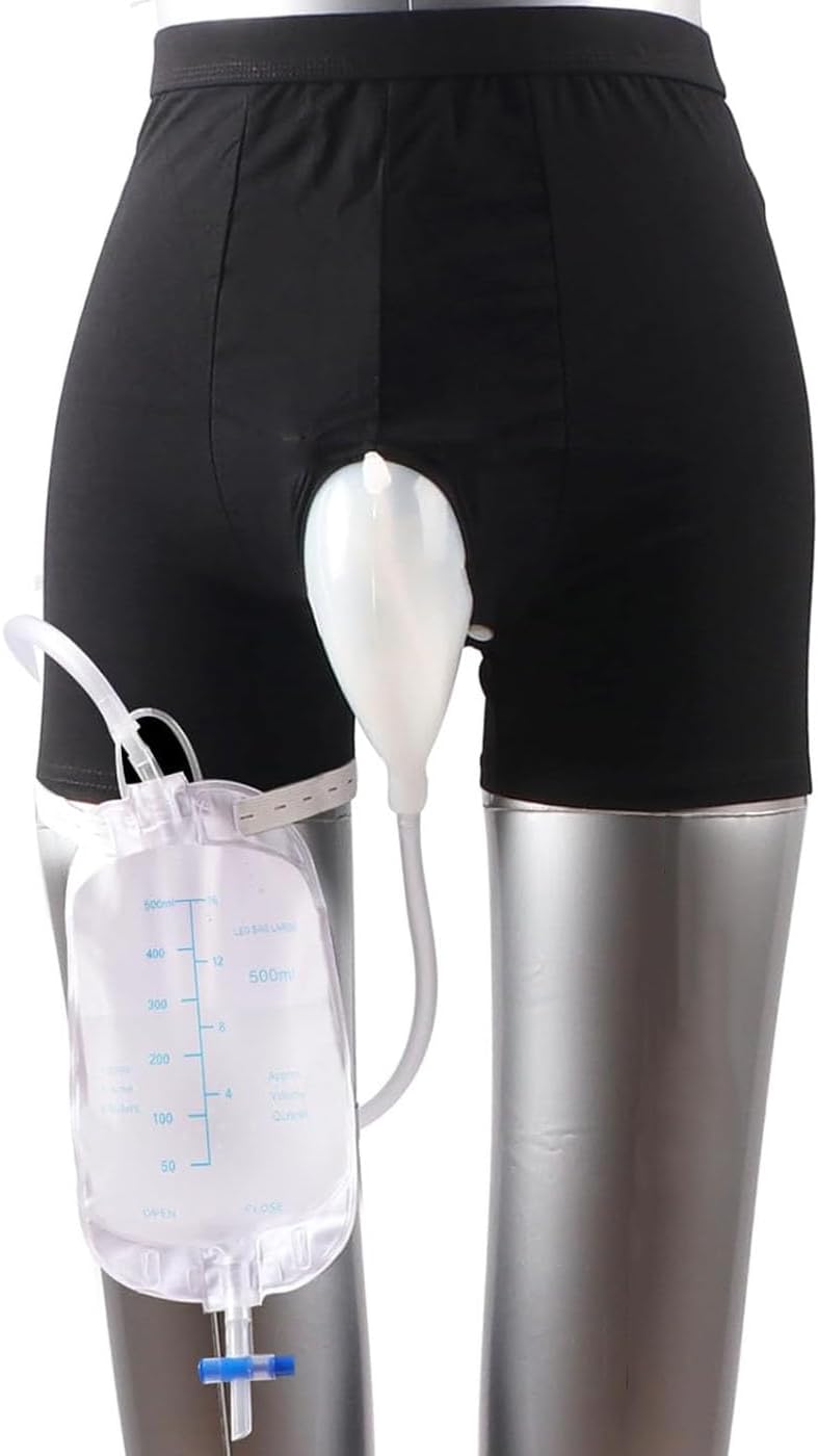 Wearable Urinal for Men External Catheter for Men Male Urine Collection Bag Stadium Buddy for Men Male Urine Collector Urine Collector for Men (L)