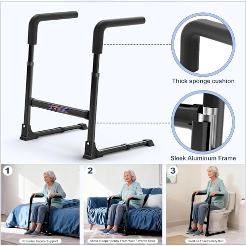 Couch Stand Assist for Elderly, Adjustable Stand Up Assist Chair Raiser, Heavy Dutystand Assist Aid with Non-Slip Handles for Seniors, 400 lbs Capacity, Black