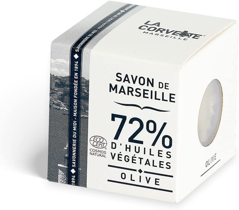 La Corvette Marseille soap cube OLIVE, boxed; ECOCERT 100g