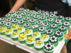 48Pcs Edible Wafer Football Cake Toppers Cupcake Pick Decorations for Sports Theme Babyshower Birthday Event Party Supply Decorations