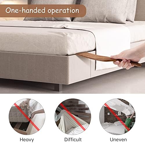 NiHome Mattress Lifter for Changing Sheets Bed Skirts, Bed Making Tool for Bed Making Easier, Sheet Tucker Tool Protect Your Back, Hand, Reduce Excess Strain, Mattress Tucker Paddle (Single)