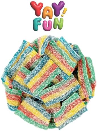 Halal Sour Rainbow Belt Bites | 2 Pound Bag | Halal Sour Mini Rainbow Belt Candy | Snack Size Bulk Gummy Candy for Sharing, Parties & Events, Candy Buffets, Halal Candy, Gummy in Bulk, Fun Snacks | Perfect for Party Favors, Goodie Bags, Dessert Toppings