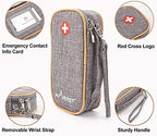 Insulin Cooler Bag with 2 Ice Packs, Diabetes Medication Organizer Keeps Insulin Cold for Long Time, Large Capacity Portable Medicine Storage with Medical Alert Keychains, Water-Resistant (X-Large)