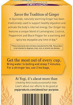 Yogi Tea - Ginger Tea (6 Pack) - Supports Healthy Digestion - Soothing and Spicy Blend - Caffeine Free - 96 Organic Herbal Tea Bags