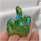 Health & Household 1pcs New Green Electroplated Vug Crystal Quartz Specimen ElectroplatingCrystal Clusters Decoration Gift Healing (Size : 80-100)