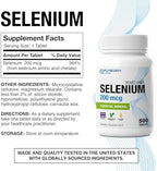 Puregen Labs Selenium 200 mcg Yeast Free Essential Mineral - 500 Vegetarian Tablets | Immune & Antioxidant Support | Non-GMO, Gluten Free