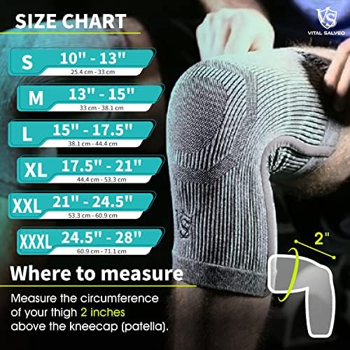 Vital Salveo S-Support 3D Bio-Dynamic Recovery Knee Sleeve – High-Impact Compression for Athletes, Stability & Training-Light Grey (1PC)/XL