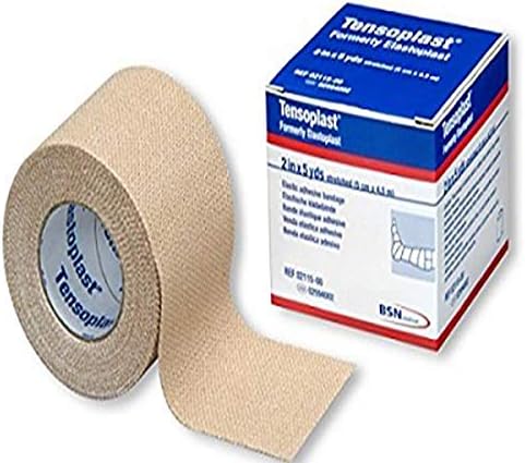 BSN Medical 20184 Tensoplast Elastic Athletic Tape, Provides Medium Support or Compression with High Adhesive Properties, Water Repellent and Air Permeable, Tan, 2" x 5 yard, Roll