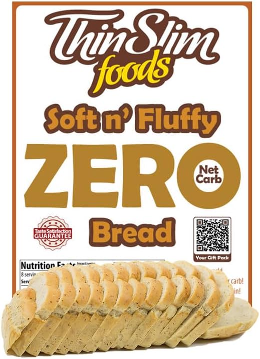 ThinSlim Foods Soft n Fluffy Zero Net Carb Keto Bread | Low Carb Bread | Plain (Pack of 1)