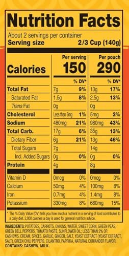 Tasty Bite Vegetable Tikka Masala, 10 Ounce, Pack of 6, Ready to Eat, Microwavable Entree, Vegetables Simmered With Cashews (Packaging may vary)