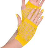 Stylish Yellow Short Fishnet Gloves (2 Pcs) - One Size Fits Most - Trendy, Comfortable, & Versatile Accessory