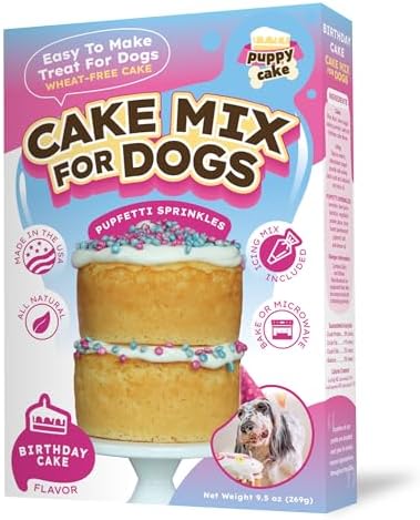 Puppy Cake Wheat-Free Cake Mix with Icing for Dogs (Birthday Cake with Pupfetti Sprinkles)