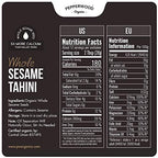 Organic Whole Sesame Tahini Paste - Unhulled & Stone-Ground - Silky Smooth Texture in Hummus, Dips, Dressings - Unsalted, Nut-Free, Kosher, Paleo, Keto 11.6 oz Glass Jar (2-Pack) Pepperwood Organics