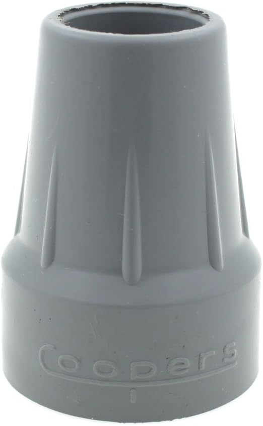 Coopers Heavy Duty Latex-Free Rubber Cane Crutch Tips Ferrules 7/8" (22mm) - Pack of 2