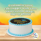 Custom Edible Prints on Cake: Create Your Special Event with Custom Edible Image Toppers - Upload Photos for Unique, Stylish Designs on Rectangular, Round Cakes Designs - 7.5" Round Cake Topper
