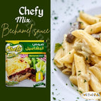 Chefy Mix Bechamel Sauce Béchamel (Halal) Besciamella Ready Bechamel Powder Sauce In Arabian Spice Just Add Milk Easy Quick Fast (4 Pack = 10.58 oz / 300 gm) صوص البشاميل حلال