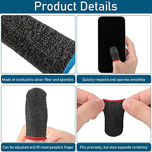 Geyoga 40 Pieces Gaming Finger Sleeve for Thumb Sleeves Mobile Gaming Finger Protector(Mixed Colors)
