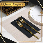 Vplus 200 Pack Black Paper Napkins, Premium Quality 3-Ply Disposable Napkins, Soft and Absorbent, Perfect for Dinner, Wedding, Graduation, Party