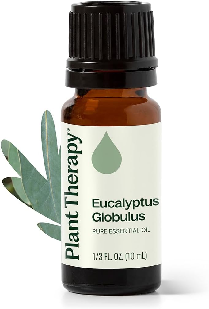 Plant Therapy Eucalyptus Globulus Essential Oil 10 mL (1/3 oz) 100% Pure, Undiluted for Diffuser, Skin, Hair, Aromatherapy DIYs, and Respiratory Support