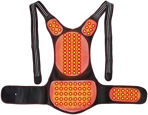 ANRIO Middle-Aged and Elderly Men & Women Adjustable Tourmaline Self-Heating Magnetic Heating Physiotherapy Back Lumbar Brace Shoulder Posture Corrector Belt for Keeping Warm and Pain Relief