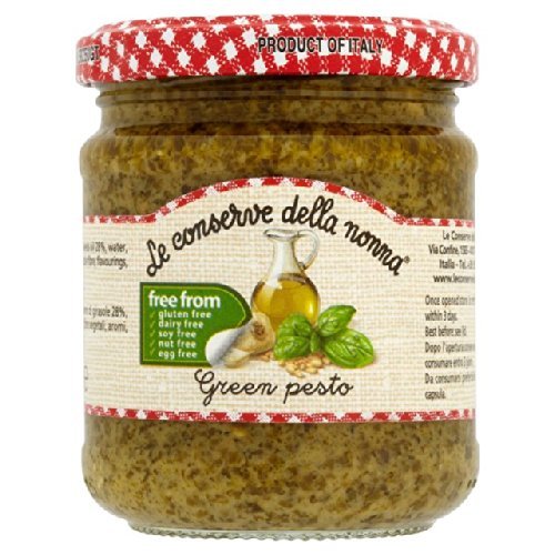 Le Conserve Della Nonna Dairy & Gluten Free Green Pesto Sauce 185g - Pack of 2
