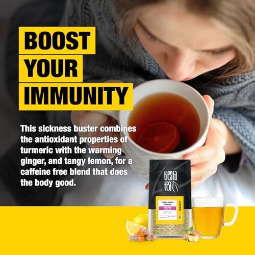 Tiesta Tea - Lemon Ginger Turmeric, Loose Leaf, Lemon Ginger Herbal Tea, Premium Non-Caffeinated Herbal Blend, Make Hot or Iced & Brews Up to 200 Cups, 16 Ounce Resealable Bulk Pouch
