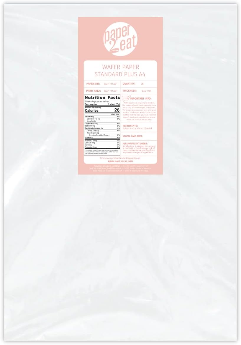 paper2eat edible Wafer Paper Standard Plus - 0.40 mm - 25 count