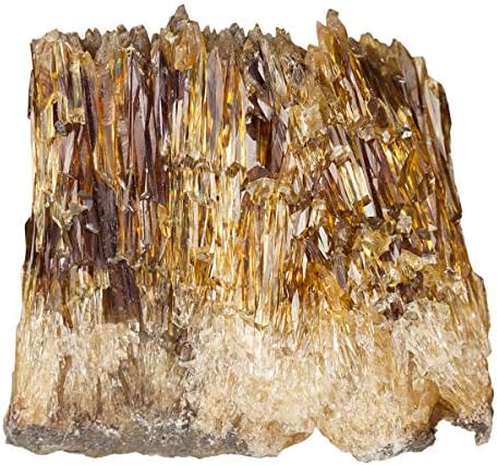 mookaitedecor Natural Raw Amber Calcite Crystal Cluster Geode Stone Mineral Specimen Gemstone for Reiki Healing Home Decoration(0.22-0.33 lb)