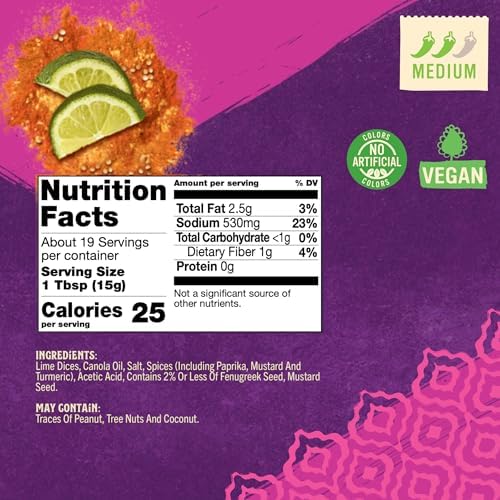 Patak’s Medium Lime Pickle - Authentic Indian Relish w/Lime Dices, Mustard Seeds & Aromatic Spices - Perfect for Sandwiches, Curries & Cold Meats - Indian Pickle - 10oz Jar (Pack of 1)