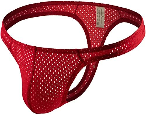 MIZOK Men's Sexy See Through Mesh G-String Underpants Bulge Pouch T-Back Thong Underwear