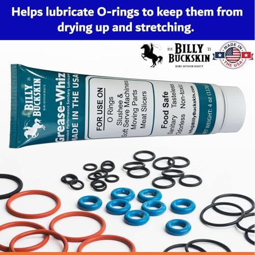 Grease-Whiz Food Grade Grease Lubricant (4oz, 4 Pack) - Food Grade Lube for Ice Cream Machine, Slushee Machine, Beer Kegs, Pools, O Rings - Lubricant for Commercial & Domestic Use by Billy Buckskin