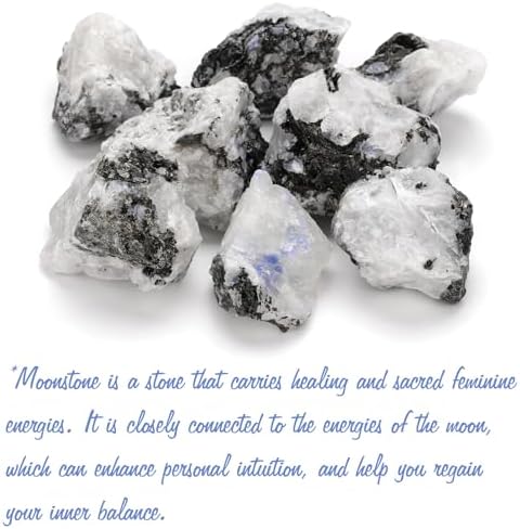 Moonstone Natural Raw Crystals 2PCS Healing Crystal Stones 1.2-2.0” Reiki Healing Gemstones for Meditation Chakra Balance Home Decor