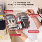 2 Packs Travel First Aid Bag,Empty Mini First Aid Pouch,Emergency Medicine Storage Organizer Bag Health and Household Supplies
