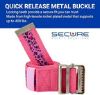 Secure Safety Solutions Gait Belt for Seniors 60”, Pink Leopard - Quick Release Metal Buckle - Transfer Walking Gate Lift Assist Elderly PT Physical Therapy