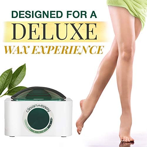 Clean + Easy Deluxe Wax Warmer – Thermostatically Controlled Hair Removal Wax Heater for Salon & Home Use, with No-Mess Scraper Bar, 120V