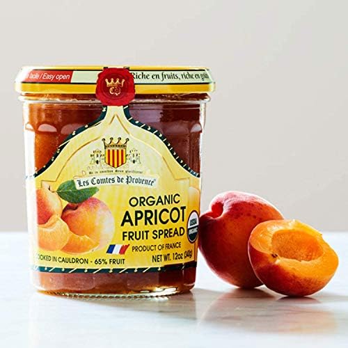 Apricot Jam Spread USDA Organic Preserve – 12 OZ / 340 G – Made in France Traditional Jam Non GMO Gluten Free