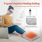 Double Sided Electric Foot Warmer with Machine Washable & 8 Hrs Timer, Feet Heating Pads Non-Slip,Electric Heated Warmers for Bed,Under Desk,Office,Home,Christmas Gifts,Grey,20''*20