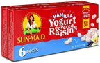 Sun-Maid California Sun-Dried Raisins & Vanilla Yogurt Coated Raisins (6 Pack) Snack-Size Box - Dried Fruit Snack for Lunches and Snacks