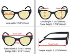 Eyekepper 4 Pack Oversized Blue Light Filter Glasses Women Cat Eye Computer Reading Glasses Yellow Tinted +1.00