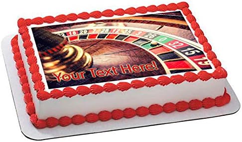 Roulette wheel in casino - Edible Cake Topper - 10" x 16" (1/2 sheet) rectangular