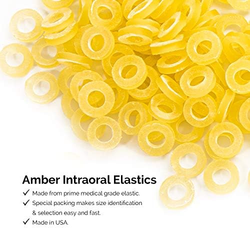 JMU Orthodontic Elastics 3/16 Medium, 100 Pack Orthodontic Rubber Bands Intraoral Elastic Bands Latex Dental Rubber Bands Made in USA