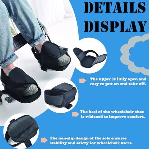 Wheelchair Restraint Shoes Prevent The Foot from Falling Off The Footrest Adjustable & Easy to Wear,Wheelchair Shoe Holder Straps for Disabled & Rehabilitation Patients