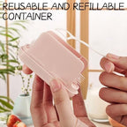 Travel Floss Picks with Case - Automatic Pop-Up Dispenser, 50 Count Dental Flosser, Portable and Refillable for Home, Restaurant, and Oral Care (Medium, Pink Box)