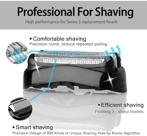 21B S3 Wet and Dry Replacement Heads for All Series 3 Electric Shavers 3040s 300s 310s 3080s Models, Compatible with Shaver Part 21B, for 21b Foil & Cutters Razor Accessories.