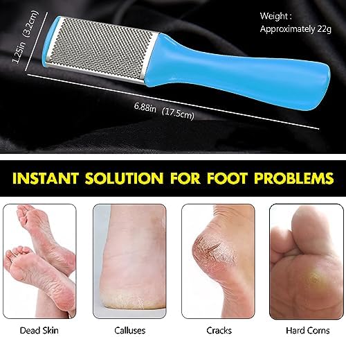 4 Pcs Pedicure Foot Files Callus Remover with Double Sided Feet Rasp for Dead Skin - Professional Foot Care Tools to Removes Hard Skin Corns for Dry and Wet Feet